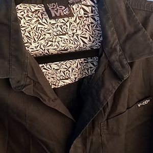 VOLCOLM Black Mens Long Sleeve Shirt Size Large